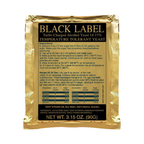 Black label - Vodka Turbo gist / yeast 14-17% - 90 g