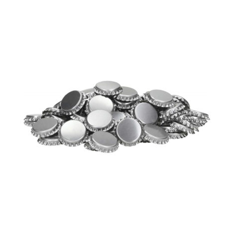 West Kin Look - Kroonkurk zilver - 100 stuks 26 mm