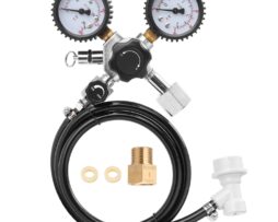 CO2 drukregelaar Basic 2 manometers 1 keg aansluiting