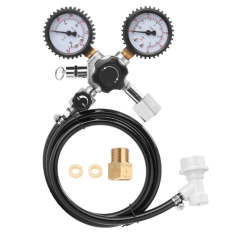 CO2 drukregelaar Basic 2 manometers 1 keg aansluiting