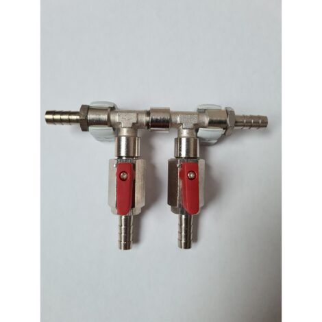 2 weg splitter C02 met 7 mm Slangtule