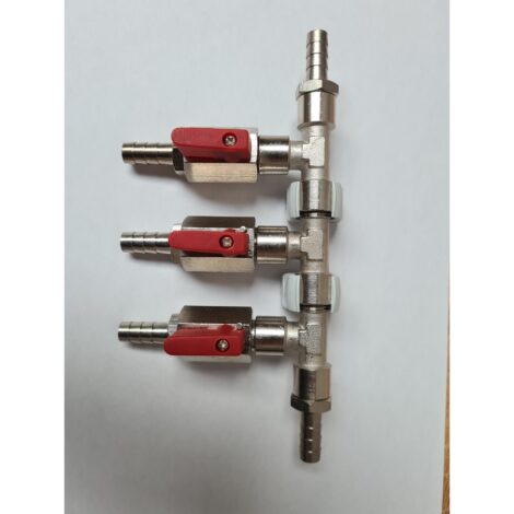 3 weg splitter C02 met 7 mm Slangtule